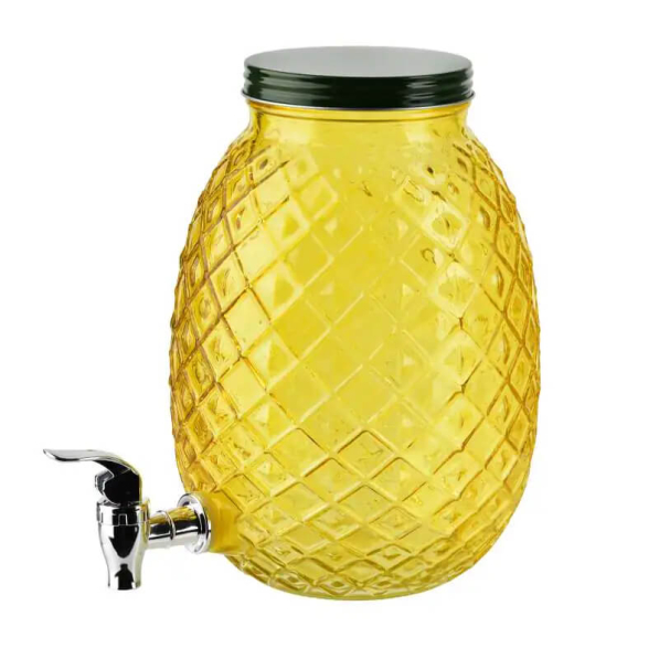 Słoik na napoje z kranikiem szklany MODERN KITCHEN ANANAS 4 l