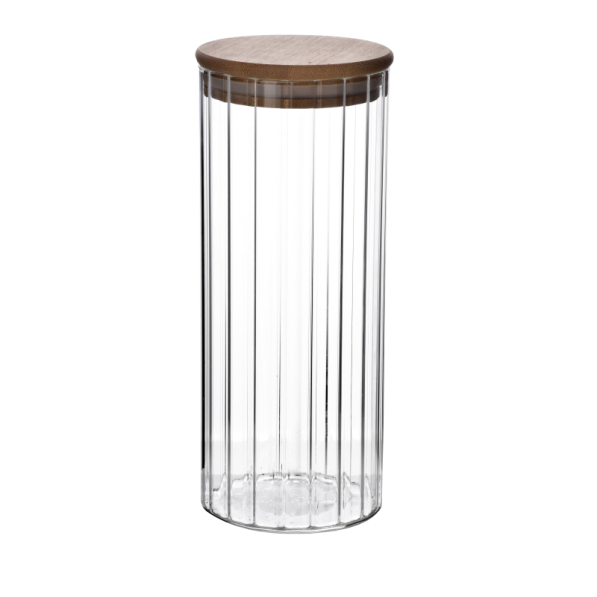 Słoik ozdobny szklany z pokrywką bambusową MODERN KITCHEN 1,1 l