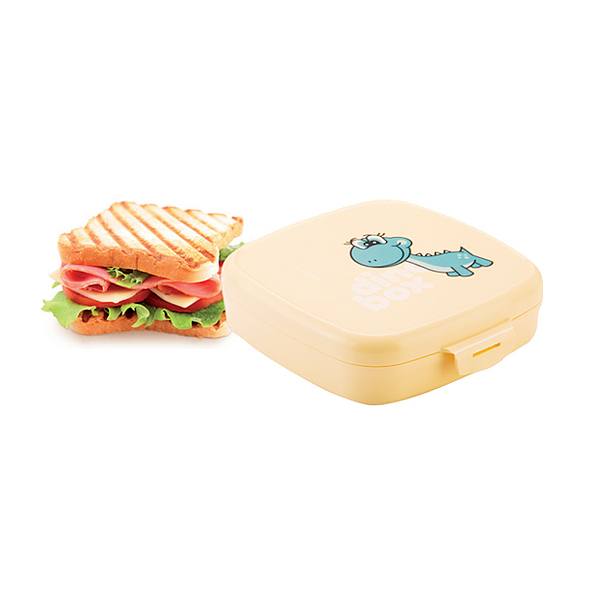 TESCOMA Dino Box kremowa - śniadaniówka / pojemnik na kanapki plastikowy