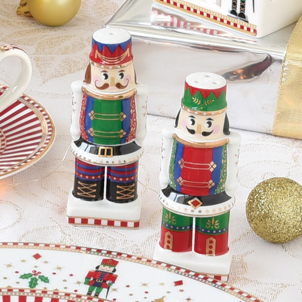 Solniczka i pieprzniczka porcelanowe EASY LIFE NUTCRACKER