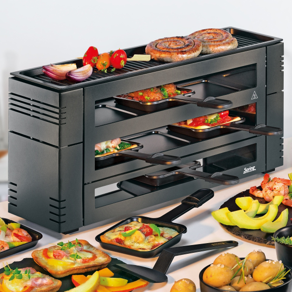 SPRING Raclette 1100 W - piecyk do pizzy z akcesoriami