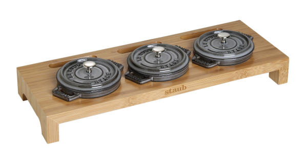 STAUB - deska do serwowania 3 mini cocotte drewniana