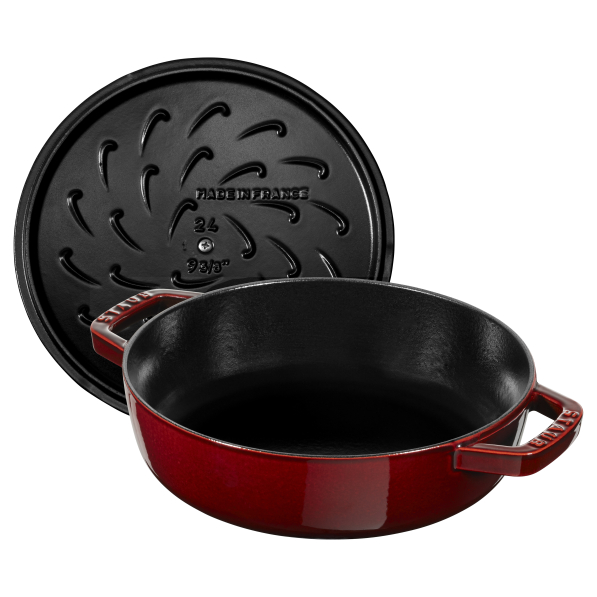 STAUB 24 cm - patelnia żeliwna z pokrywką