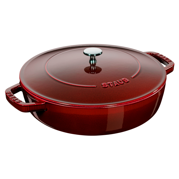 STAUB 28 cm - patelnia żeliwna z pokrywką