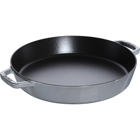 STAUB 34 cm - patelnia żeliwna emaliowana z dwoma uchwytami