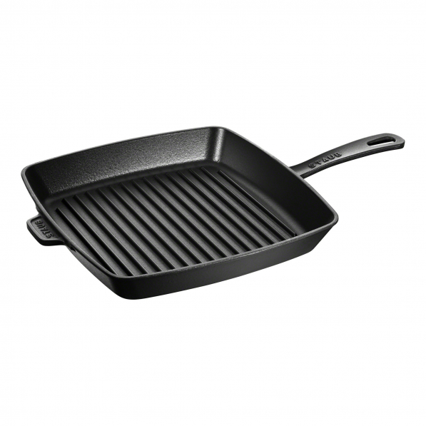 STAUB BBQ 30 cm czarna - patelnia grillowa żeliwna