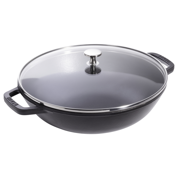 STAUB Cast 30 cm - patelnia / wok żeliwny z pokrywką