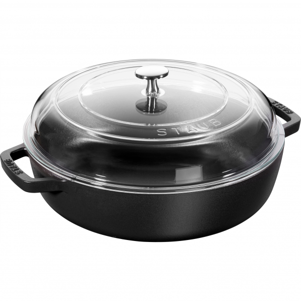 STAUB Cast Iron 26 cm czarna - patelnia żeliwna z pokrywką