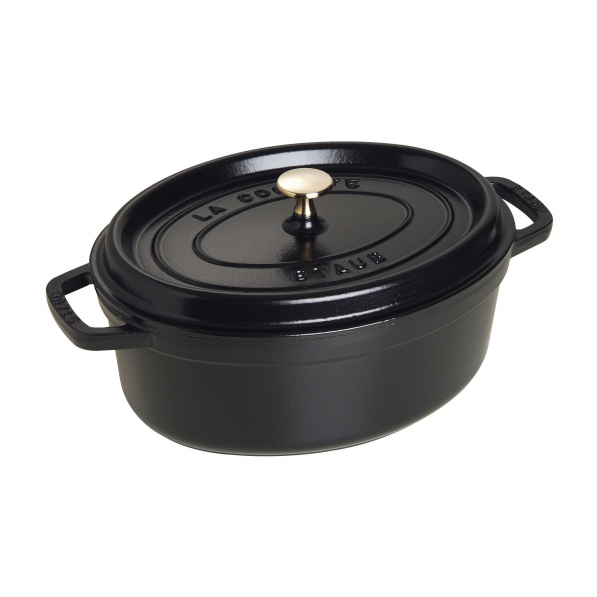 STAUB La Cocotte Oval 4,2 l czarny - garnek żeliwny/brytfanna z pokrywką