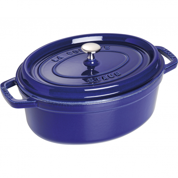 STAUB La Cocotte Oval 4,2 l niebieski - garnek żeliwny/brytfanna z pokrywką