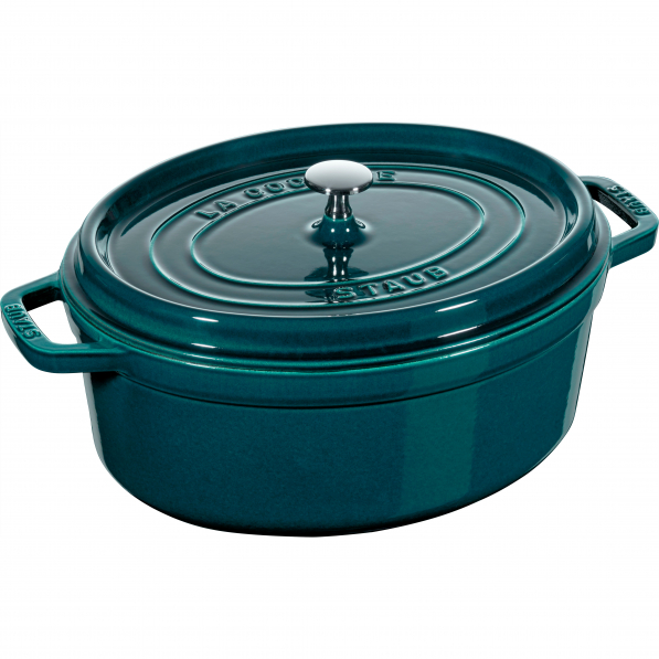 STAUB La Cocotte Oval 5,5 l morski - garnek żeliwny/brytfanna z pokrywką