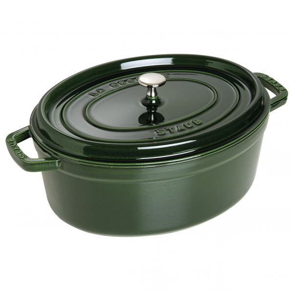 STAUB La Cocotte Oval 6,7 l zielony - garnek żeliwny/brytfanna z pokrywką