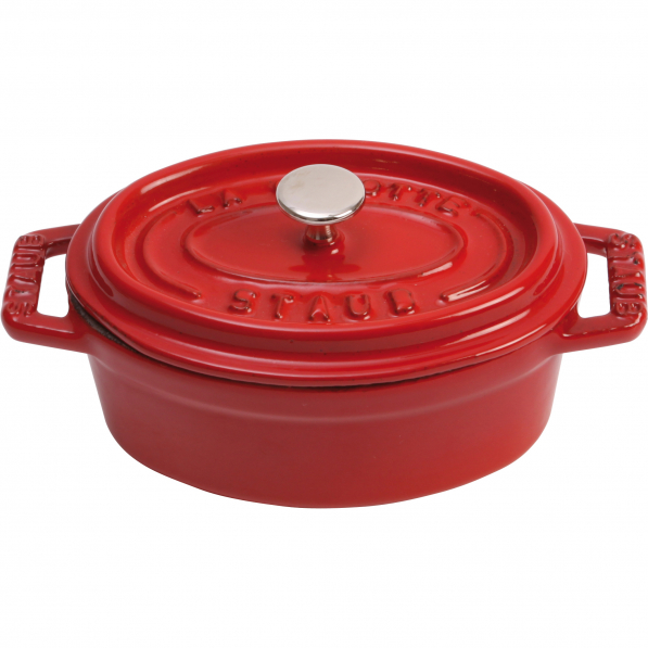 STAUB La Cocotte Mini Oval 250 ml czerwona - kokilka żeliwna z pokrywką