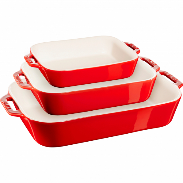 STAUB Red 11 el. - naczynia żaroodporne do zapiekania ceramiczne z kokilkami i miskami