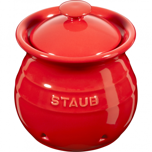 STAUB Storage 0,5 l czerwony - pojemnik na czosnek ceramiczny