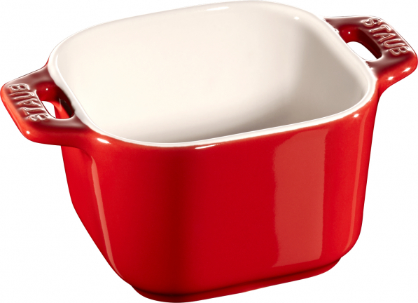 STAUB Xs-Minis 125 ml 2 szt. czerwone - kokilki / naczynia do zapiekania ceramiczne z pokrywkami