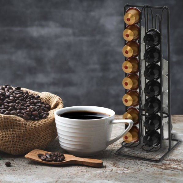 Stojak na kapsułki do kawy Nespresso metalowy 30 cm
