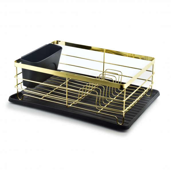 Suszarka do naczyń metalowa COOKINI BASIC KITCHEN ZŁOTA 44 x 31,8 cm