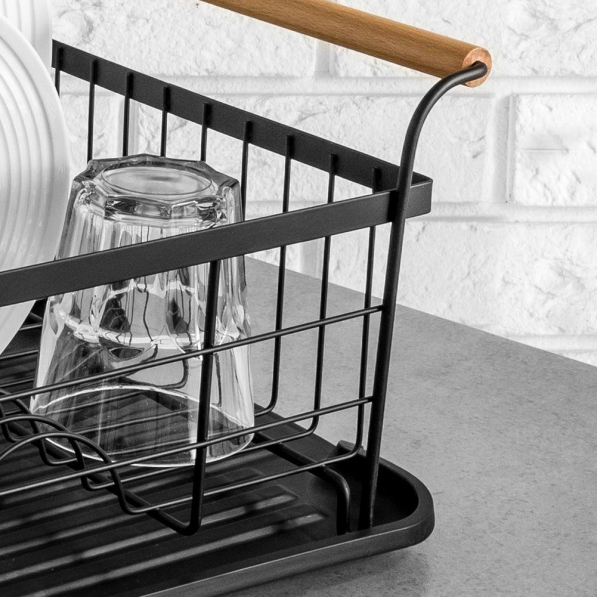 Suszarka do naczyń metalowa LOFT DISHWASHER BLACK 42,5 x 29,5 cm