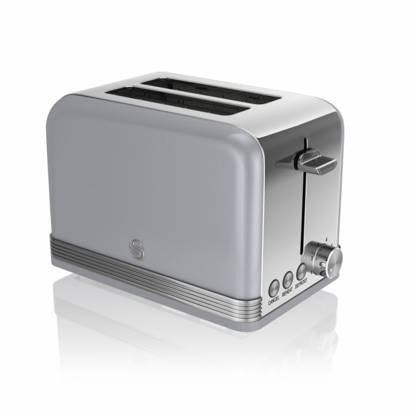 SWAN Retro Range Grey 5 el. - toster / opiekacz do kanapek elektryczny z czajnikiem i pojemnikami na żywność
