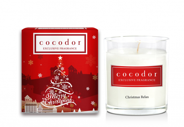 Świeca zapachowa w szkle świąteczna COCODOR CHRISTMAS RELAX PREMIUM 140 g