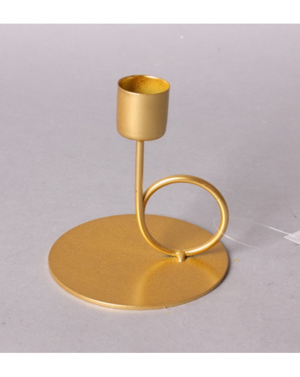 Świecznik na nóżce metalowy MONDEX CEDRIC GOLD 10 cm