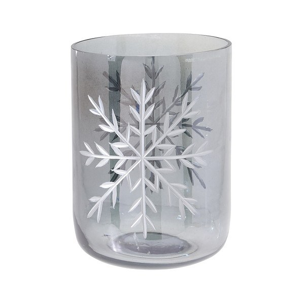 Świecznik na tealighty szklany SNOWFLAKE 14 cm