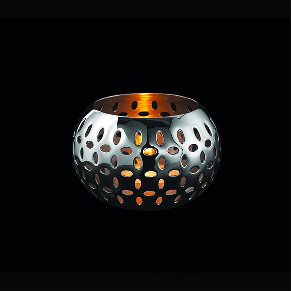 ROBERT WELCH Sesame srebrny - świecznik tealight ze stali nierdzewnej