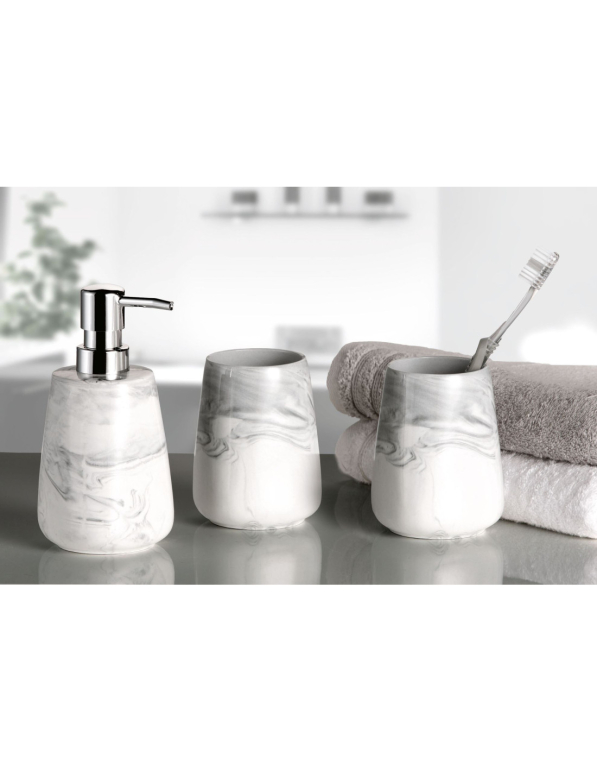 Szczotka do wc z pojemnikiem porcelanowa KLEINE WOLKE MARBLE