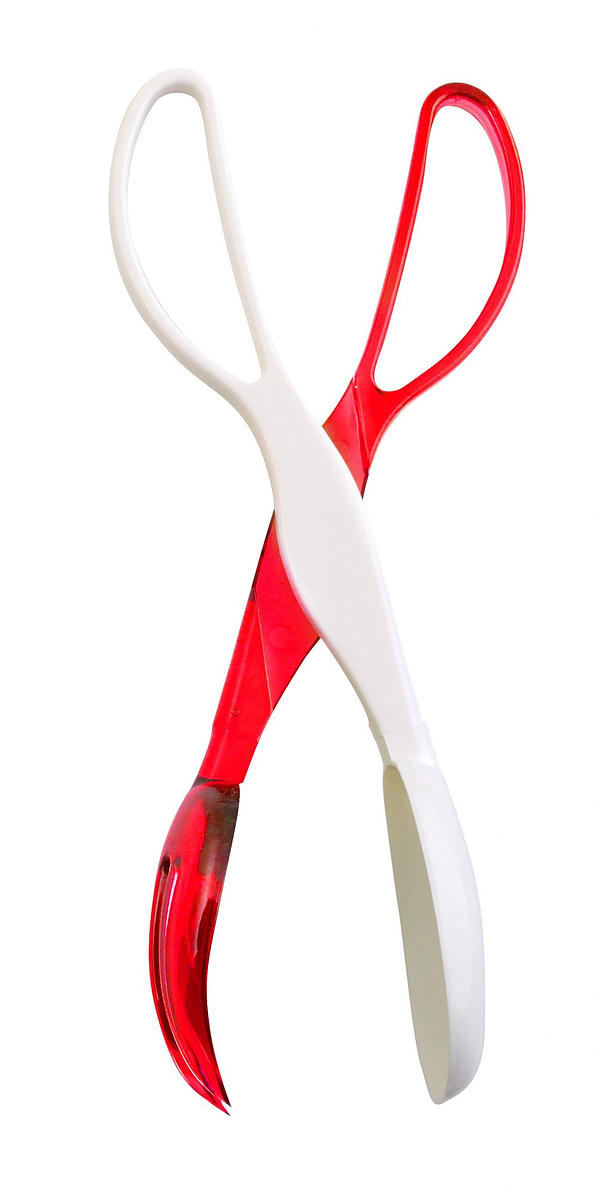 VIALLI DESIGN Livio czerwone 29 cm - szczypce kuchenne plastikowe