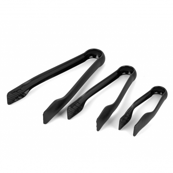 Szczypce kuchenne uniwersalne plastikowe KITCHEN TONGS CZARNE 3 szt.