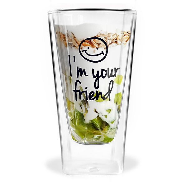 VIALLI DESIGN Vita Friend 300 ml - szklanka do kawy i herbaty termiczna z podwójnymi ściankami szklana