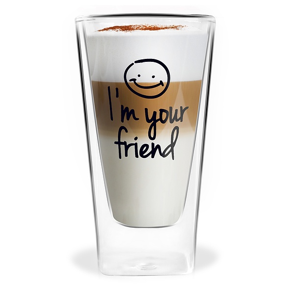 VIALLI DESIGN Vita Friend 300 ml - szklanka do kawy i herbaty termiczna z podwójnymi ściankami szklana