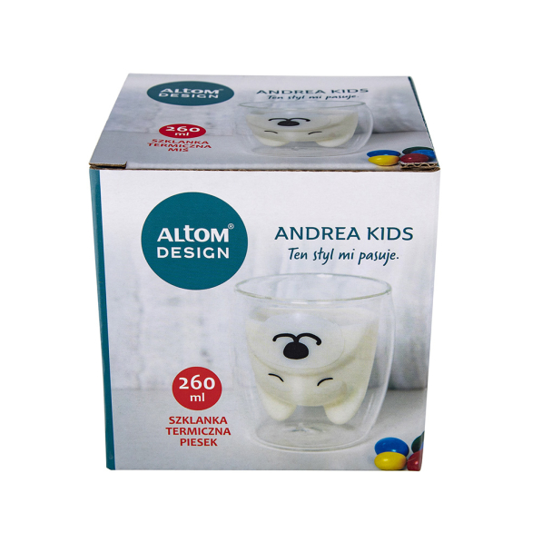Szklanka z podwójną ścianką dla dzieci ANDREA KIDS 260 ml
