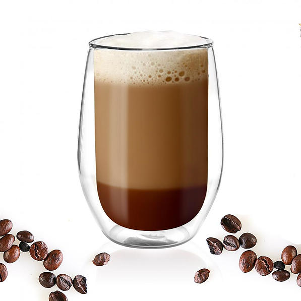 VIALLI DESIGN Amo 400 ml - szklanka do kawy i herbaty termiczna z podwójną ścianką szklana
