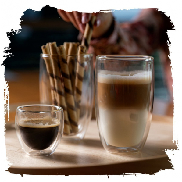 Filiżanki do kawy termiczne z podwójnymi ściankami szklane FLORINA MALACHIT 270 ml 2 szt.