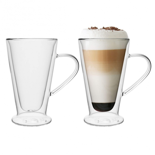 Szklanki do latte termiczne z podwójnymi ściankami szklane FLORINA MALACHIT 400 ml 2 szt.