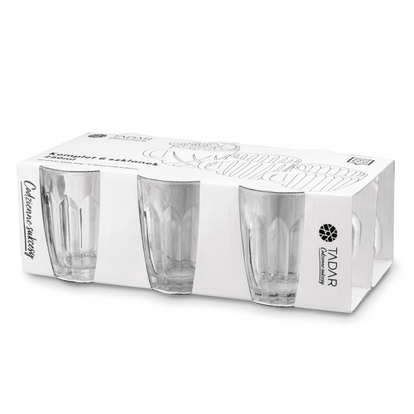 Szklanki do kawy i herbaty szklane TADAR MIRA 250 ml 6 szt.