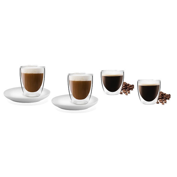VIALLI DESIGN Amo 4 szt. - szklanki do kawy i herbaty szklane z podwójnymi ściankami