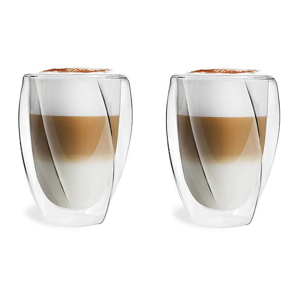 VIALLI DESIGN Cristallo 300 ml 2 szt. - szklanki do kawy i herbaty szklane z podwójnymi ściankami