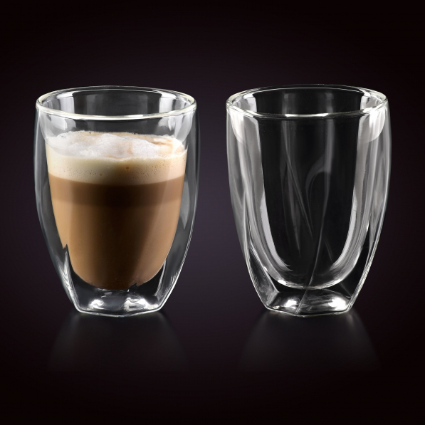 Szklanki do kawy i herbaty termiczne z podwójnymi ściankami szklane AFFEK DESIGN PETER 300 ml 2 szt.