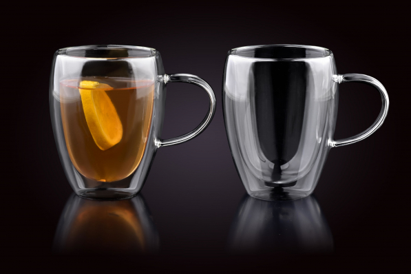 Szklanki do kawy i herbaty termiczne z podwójnymi ściankami szklane AFFEK DESIGN PETER 350 ml 2 szt.