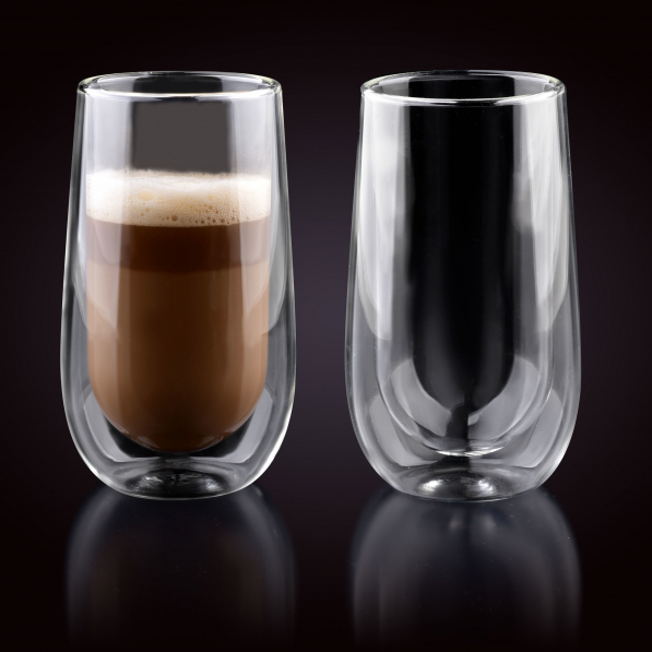 Szklanki do kawy i herbaty termiczne z podwójnymi ściankami szklane AFFEK DESIGN PETER 400 ml 2 szt.