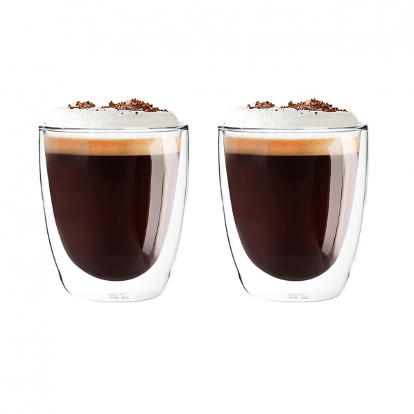 Szklanki do kawy i herbaty termiczne z podwójnymi ściankami szklane ANDREA 300 ml 2 szt.