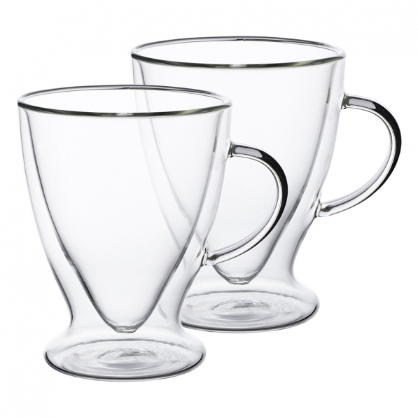 Szklanki do kawy i herbaty termiczne z podwójnymi ściankami szklane ANDREA II 300 ml 2 szt.