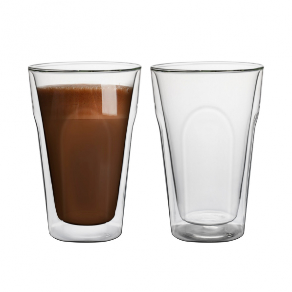 Szklanki do kawy i herbaty termiczne z podwójnymi ściankami szklane FLORINA MALACHIT CUBE 400 ml 2 szt.