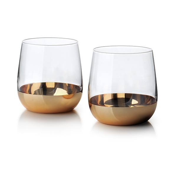 Szklanki do napojów i drinków szklane MIRELLA GLASS GOLD 475 ml 2 szt.