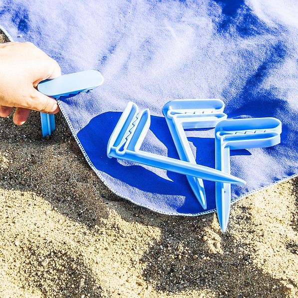 Szpilki do ręcznika plażowego plastikowe BEACH NIEBIESKIE 4 szt.