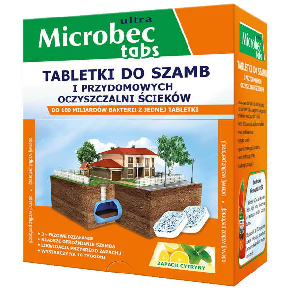 BROS Microbec Ultra - tabletka do szamb o zapachu cytryny