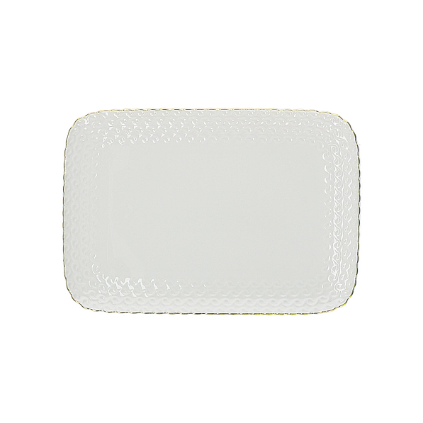LA PORCELLANA BIANCA Momenti Oro 27 x 19 cm - półmisek porcelanowy
